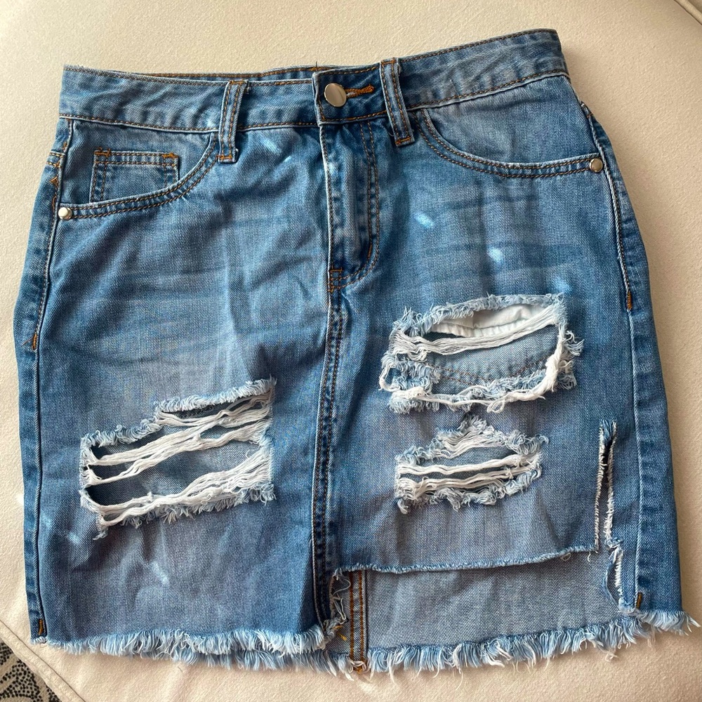 Denim jean skirt